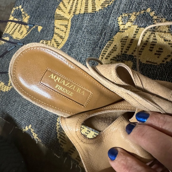 Aquazzura beige suede platform shoes like new 38.5 - Picture 6 of 8